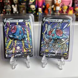 Fan Art Holographic Set Stained Glass Mosaic Proxy Custom Card Tentacool - Image 1