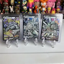 Fan Art Holographic Set Stained Glass Mosaic Proxy Custom Card Geodude Golem - Image 1