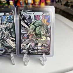 Fan Art Holographic Set Stained Glass Mosaic Proxy Custom Card Geodude Golem - Image 4