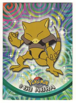 1999 TOPPS POKEMON - # 63 ABRA - BLUE LOGO - TV ANIMATION- LOOK !! - Image 1