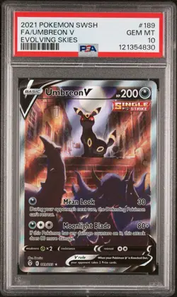 Pokemon 2021 Umbreon V 189/203 Alt Art Evolving Skies GEM MINT PSA 10 - Image 1