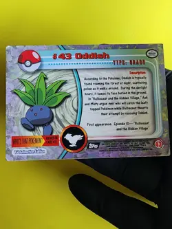 Oddish - #43 1999 Topps TV - Pokemon TCG Light Play Blue Logo - Image 2