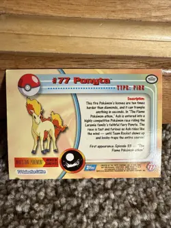 Ponyta #77 2000 Topps Series 2 Pokemon Blue Logo TV Animation Edition Foil - Image 2