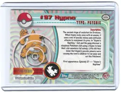 2000 Pokemon HYPNO #97 [Non-Holo] Topps Blue Logo TV Animation (HP-MP) - Image 2