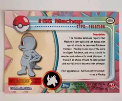 1999 Topps Pokemon Blue Label Series 1 #66 Machop - Image 2