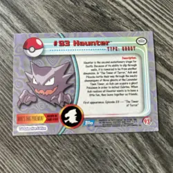 2000 Topps Pokemon TV Animation Edition Series 2 Haunter #93 - Image 2