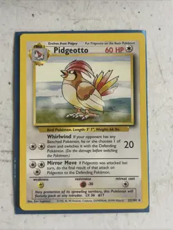 Vintage Pokemon Pidgeotto 22/102 Base Set Non-holo Rare WotC 1999 - Image 1