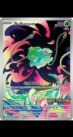 Pokemon TCG Mega Evolution Bulbasaur 133/132 Stamped Enhanced Booster Promo - Image 1