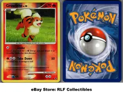 2009 Pokemon, Platinum Rising Rivals, #63/111 Growlithe, Reverse Holo Common - Image 1