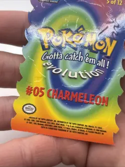 Charmeleon 5 of 12 Die-Cut Embossed Pokemon Topps The First Movie Blue Label NM - Image 5