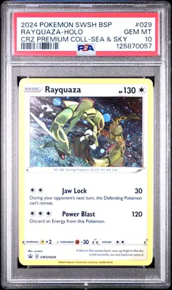 2024 POKEMON SWSH BLACK STAR PROMO #029 RAYQUAZA-HOLO PSA 10 - Image 1