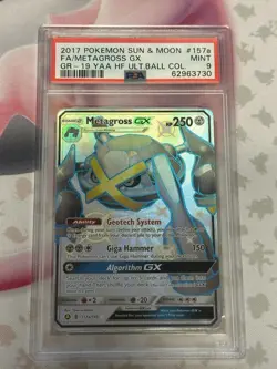 2017 Pokemon Metagross GX 157A Black Star Promo Card PSA 9 Mint Condition - Image 1
