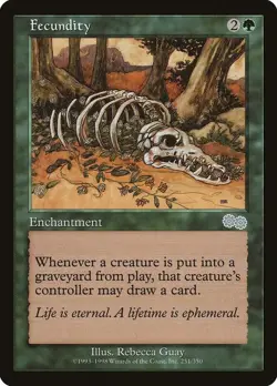 Fecundity MTG Urza's Saga Uncommon LP Lightly Played Single Card - Image 1