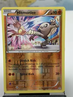 SHIPS SAME DAY Pokemon Card NM Hitmonlee 47/83 Rev Holo Fighting Type Rare - Image 2