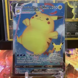 2021 Surfing Pikachu VMAX 009/025 Pokemon Celebrations Sword Shield Rare Card NM - Image 1