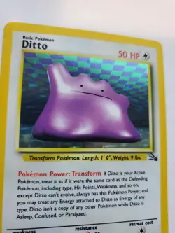 Ditto Fossil Set Holo Pokemon Card Base WOTC NM - Image 3