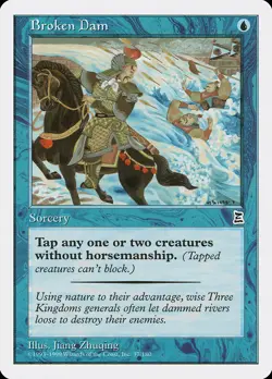 Broken Dam Portal Three Kingdoms HEAVILY PLD Blue Common MAGIC MTG CARD ABUGames - Image 1