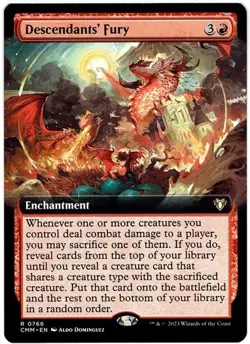 1x - Descendants' Fury - Extended Art #766 - Commander Masters - NM MTG - Image 1