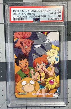 1999 Bandai Japanese Pokemon Carddass Vending Ser. 5 #192 Misty & Others PSA 10 - Image 1