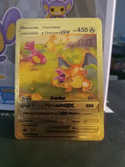Pokemon Charmander/Charmeleon/Charizard GX Evolution Orange Gold Foil Fan Art - Image 1