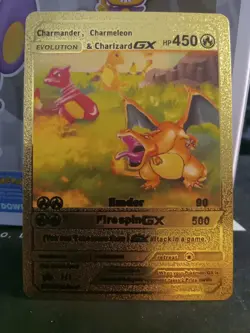 Pokemon Charmander/Charmeleon/Charizard GX Evolution Orange Gold Foil Fan Art - Image 2