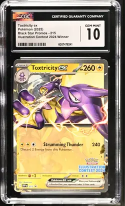 2025 Pokemon Toxtricity ex 215 Illustration Contest 2024 Winner Promo CGC 10 - Image 1