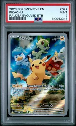 PSA 9 MINT Pikachu SVP027 Paldea Evolved ETB 027 HOLO PROMO Pokemon Card - Image 5