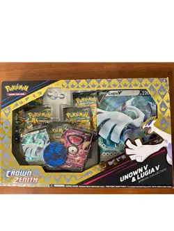 Pokemon TCG Crown Zenith Lugia v & Unown v Special Collection Box Sealed - Image 1