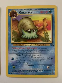 Pokemon Omanyte 52/62 Omastar 40/62 Fossil Set EX-LP - Image 2