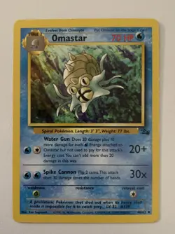 Pokemon Omanyte 52/62 Omastar 40/62 Fossil Set EX-LP - Image 3