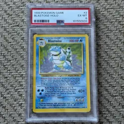 PSA 6 BLASTOISE 2/102 Unlimited Base Set Holo Rare 1999 Pokemon Card EX-MT - Image 1