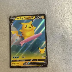 Pokemon Pikachu TCG Surfing v Celebrations Holo Ultra Rare Card 008/025 - Image 1