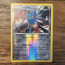 Lucario 63/124 NM Reverse Holo Rare 2016 Pokemon XY Fates Collide Card - Image 1