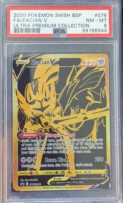 Zacian V SWSH076 SWSH: Sword & Shield Promo Cards Holo PSA 8 - Image 1