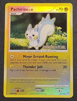 Pokemon Diamon & Pearl Burger King Promo Pachirisu Lv.23 Reverse Holo Rare Card - Image 1
