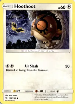 Hoothoot Common SM - Unified Minds 165/236 Pokemon Card TCG - Image 1