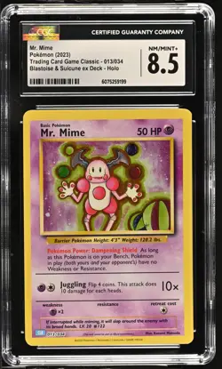 2023 Pokemon Mr. Mime 013/034 Trading Card Game Classic Holo CGC 8.5 - Image 1