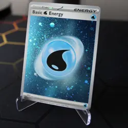 Pokemon TCG Basic Water Energy 003 Cosmos Holo Card S&V LP - Image 1