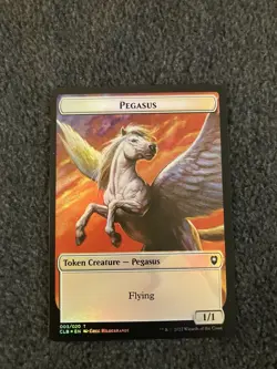 Magic The Gathering MTG - Treasure / Pegasus Token Foil - CLB - Image 1