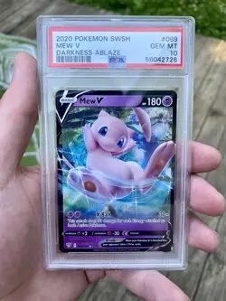 PSA 10 Mew V 069/189 Darkness Ablaze Sword & Shield Pokemon Card 2020 #069 - Image 1