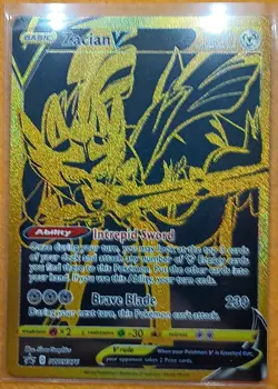 Zacian V [Gold Black Star Promo] SWSH076 Promo - Holo - Pokemon TCG - NM+ - Image 2