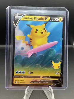 Pokemon TCG - Celebrations - SURFING PIKACHU V 008/025 CLASSIC COLLECTION MINT - Image 1