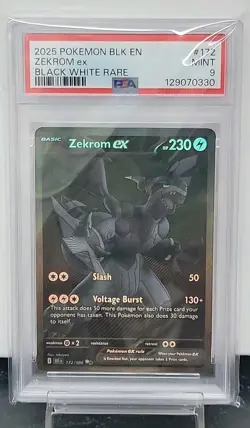 PSA 9 2025 POKEMON BLK EN-BLACK BOLT BLACK WHITE RARE #172 ZEKROM EX - Image 1