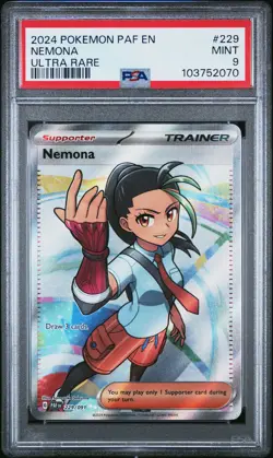 2024 POKEMON PAF EN-PALDEAN FATES ULTRA RARE #229 NEMONA PSA 9 - Image 1