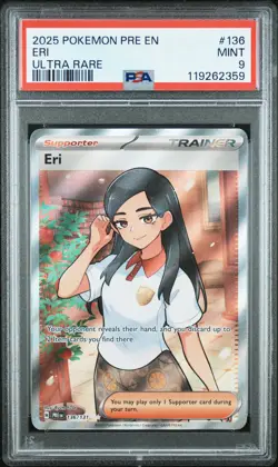 2025 POKEMON PRE EN-PRISMATIC EVOLUTIONS ULTRA RARE #136 ERI PSA 9 - Image 1