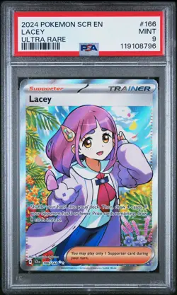 2024 POKEMON SCR EN-STELLAR CROWN ULTRA RARE #166 LACEY PSA 9 - Image 1
