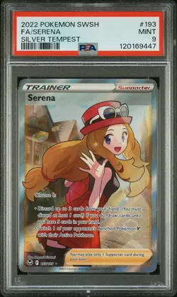 2022 POKEMON SWORD & SHIELD SILVER TEMPEST #193 FULL ART/SERENA PSA 9 - Image 1