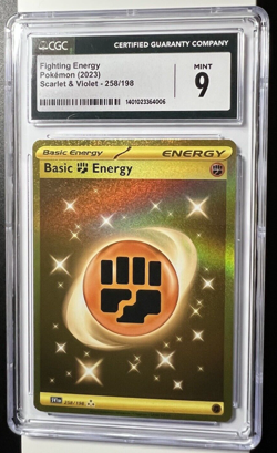 Pokemon 2023 S&V Base Set Basic Fighting Energy 258/198 CGC 9 Mint Hyper Rare! - Image 1