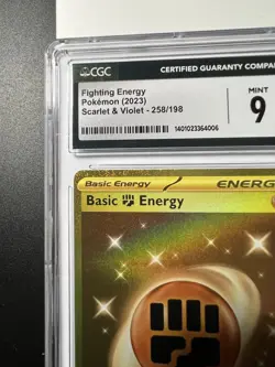 Pokemon 2023 S&V Base Set Basic Fighting Energy 258/198 CGC 9 Mint Hyper Rare! - Image 3
