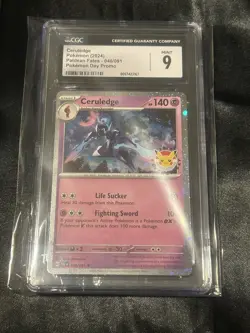 Ceruledge 40/91 Paldean Fates Pokemon Day 2024 Cosmos Promo Pokemon TCG CGC 9 - Image 1